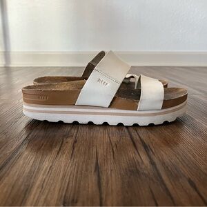 REEF Vista platform sandals.